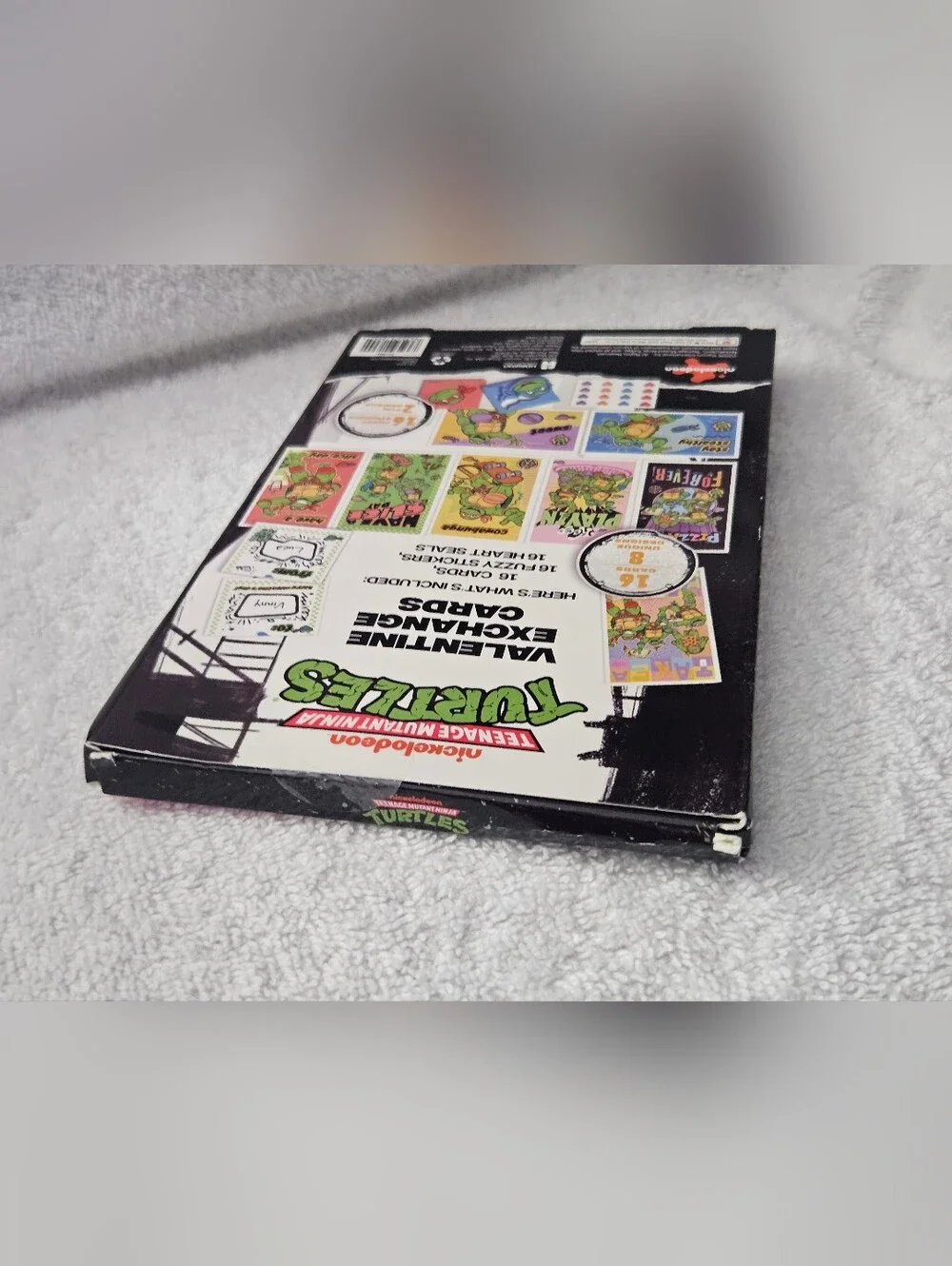 Nickelodeon TMNT Valentine Cards 16 Pack with Fuzzy Stickers & Seals Classroom